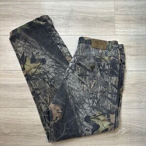 VTG Cabela's Camo Mossy Oak Outdoor Hunting Denim Jeans 100% Cotton Men's‎ 36x31